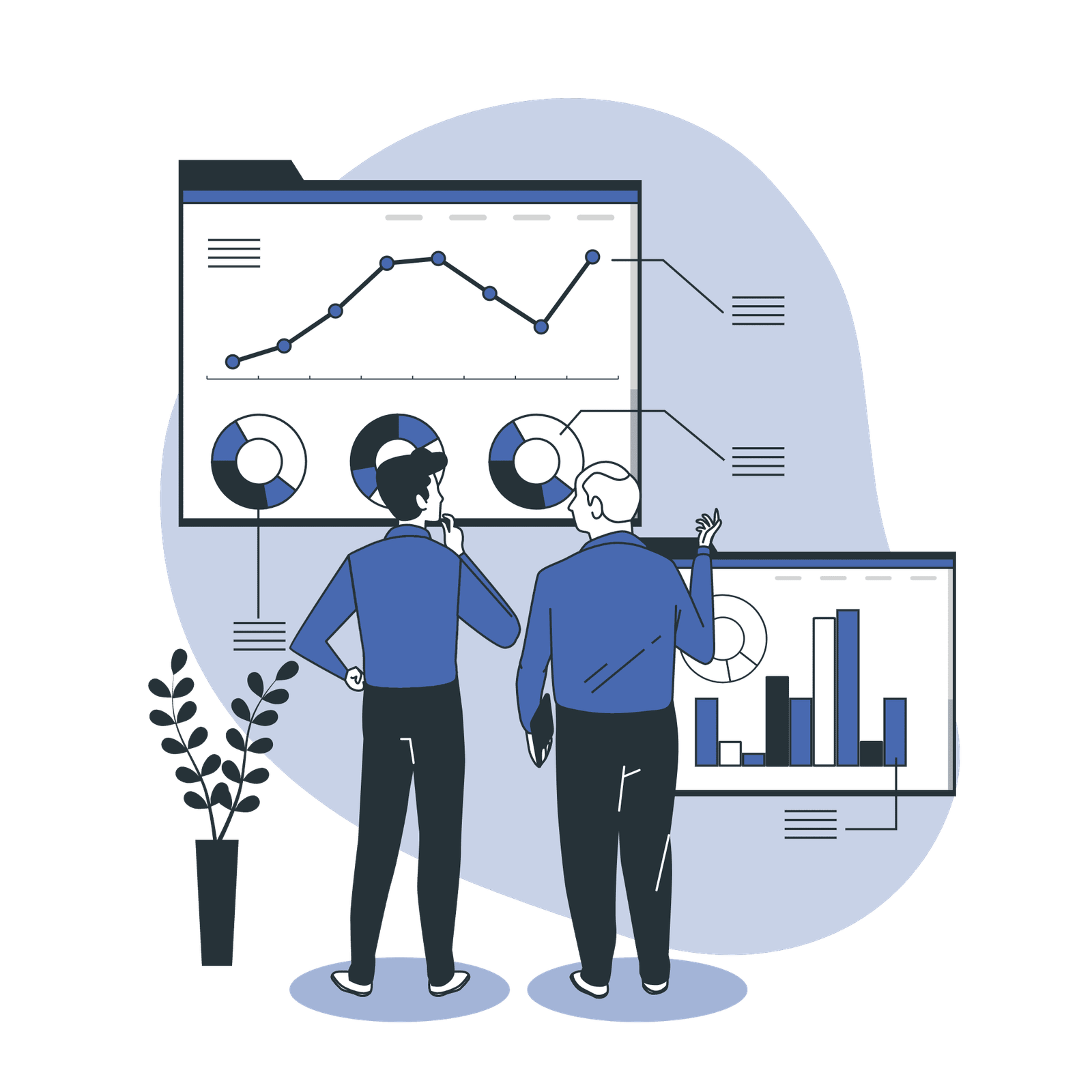 Reporting and Analytics vector illustration