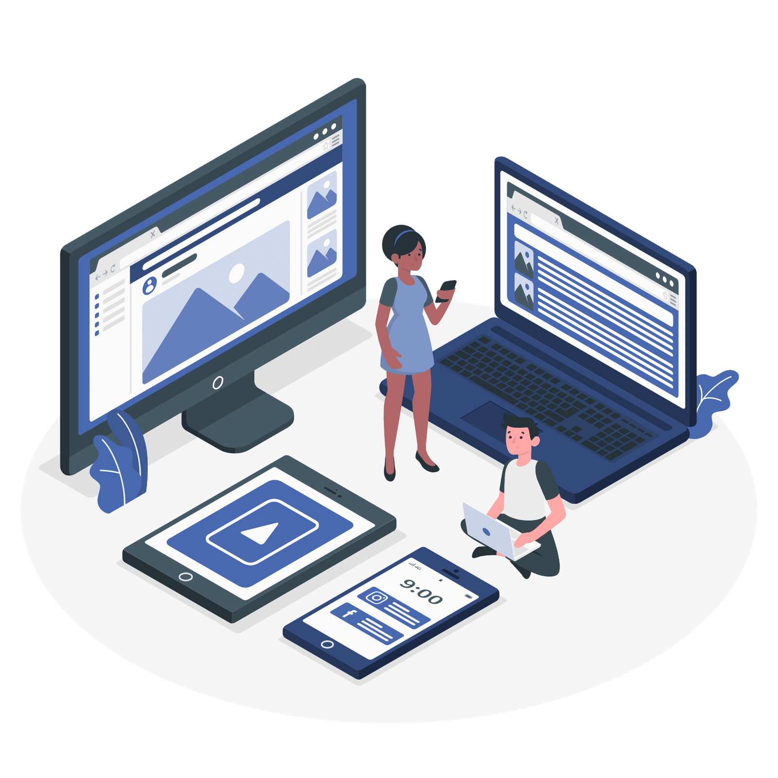 Website review concept vector illustration